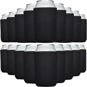 Blank Beer Can Cooler Sleeves (25-Pack) Bulk Sublimation Blanks for Vinyl Plain Soft Foam Can Sleeves Coolers for Soda Cans & Bottles Black, White, Assorte