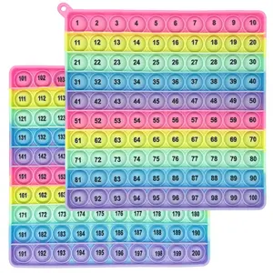 Number 1-200 Fidget Toy, 1 Count Math Games Quick Push Bubble Educational Mathematics Learning Teaching Toys, Math Learning Tools, Math Teaching Aid, Practice Activity Manipulatives Board Games, Table Math Games