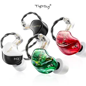 Tipsy M3 Professional IEM, 1DD+2BA Hybrid HiFi In-Ear Monitors, Acoustic-Runway Noise Isolating Wired Earbuds for Gamers & Musicians,Detachable 0.78mm 2-pin Cable