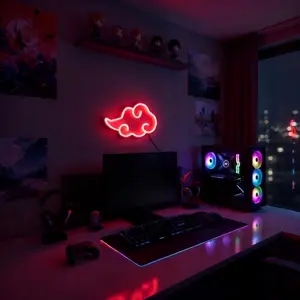 Anime-Inspired Akatsuki Cloud Neon Light – LED Wall Sign with Soft Glow, Perfect for Gaming Room, Bedroom Decor & Gift