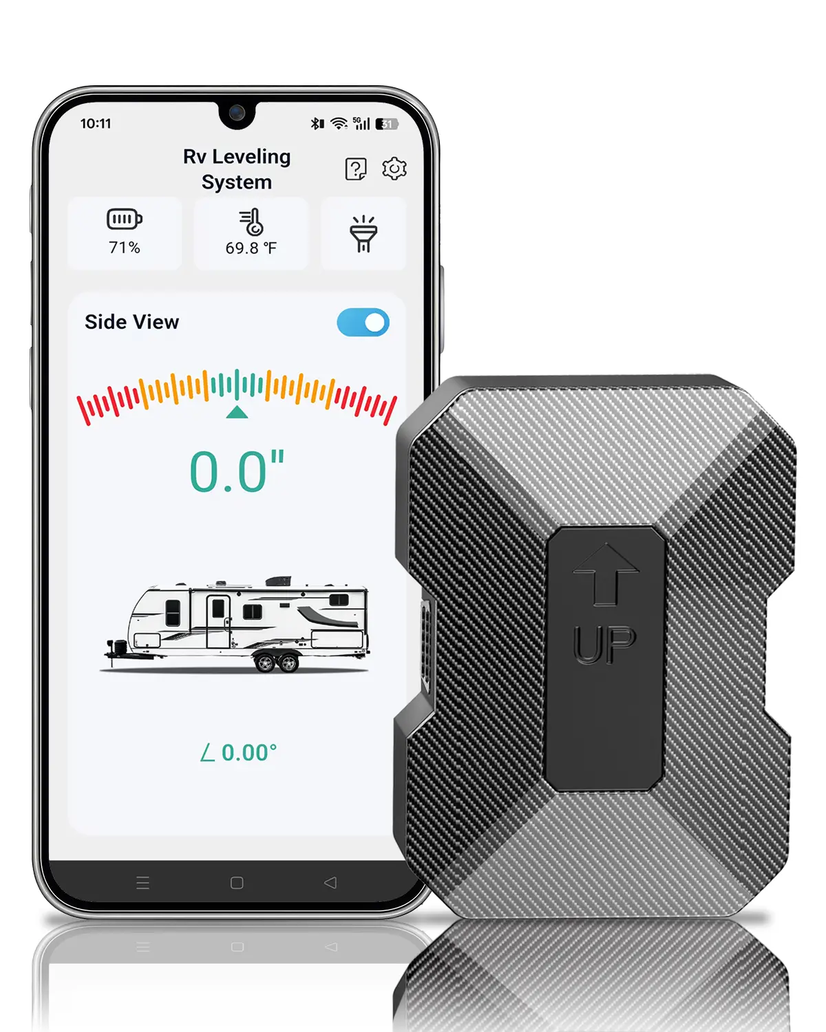 Motorhome Smart Wireless Leveling Kit - Real-Time Accurate Readings, Bluetooth Sync, Android/iOS Compatible, Ready-to-Use with Batteries
