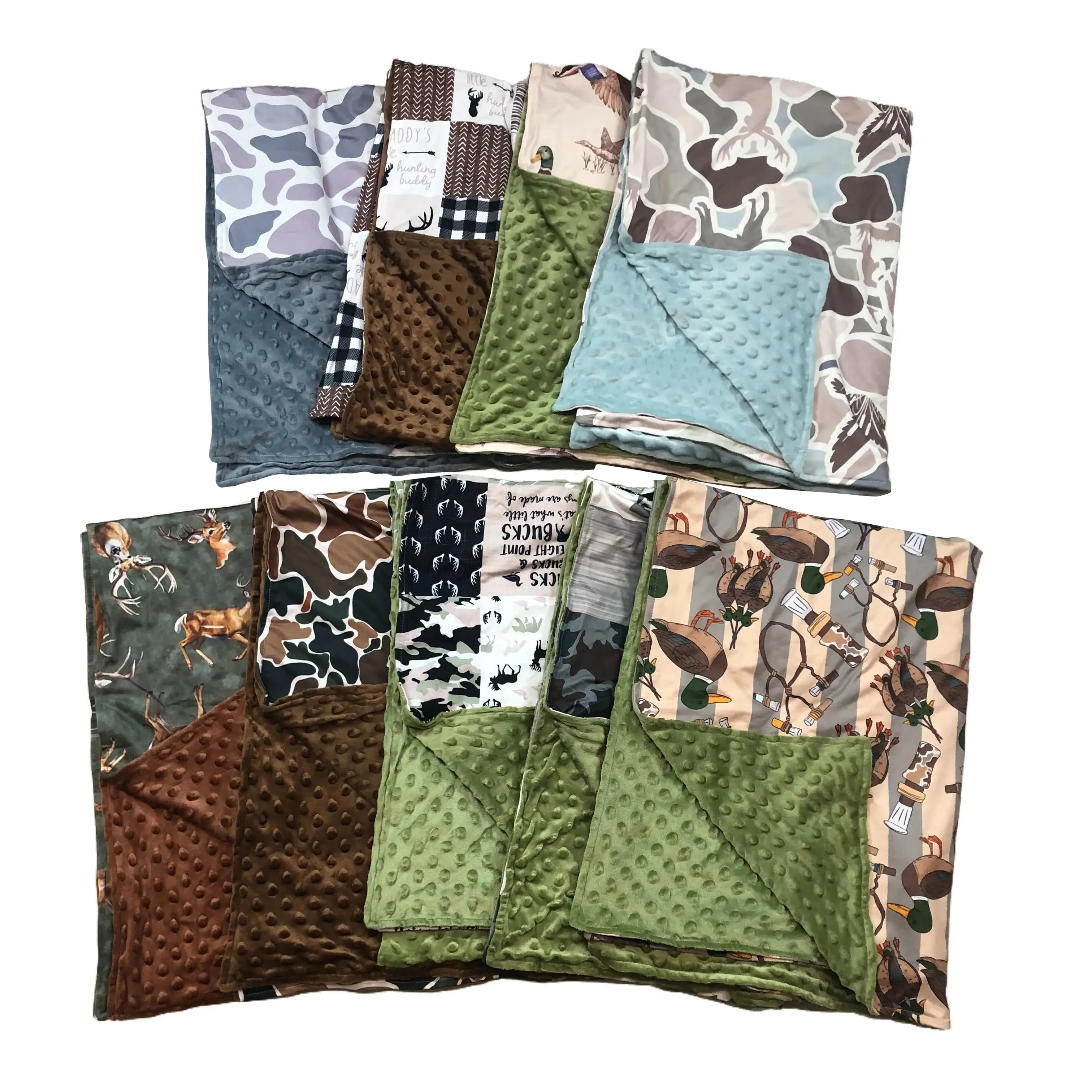 UWH Baby Blanket Hunting Blanket Minky Blanket Outdoor Bedding kids Blanket Floral Print Quilt