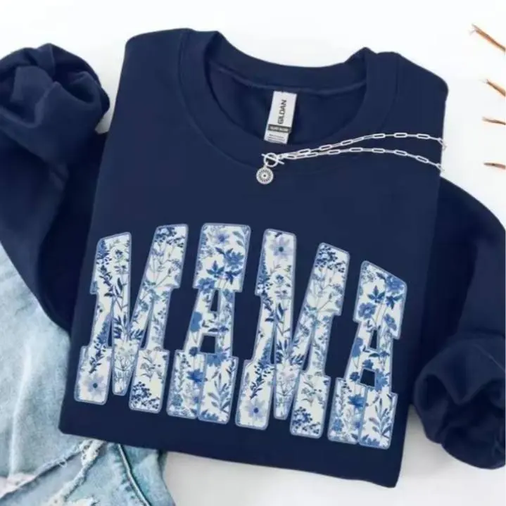 Mama Floral Sweatshirt, Mom Sweater, Mothers Day Gift, Girly Aesthetic Gift For Mom, Trendy Mom Shirt, Cute Mom Sweatshirt, Mama Sweater, gift women - HARSIN
