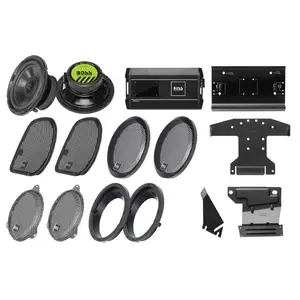 BOSS Audio Systems BHD3F Harley Davidson Bike Front Speakers Kit System – Fits Select 1998+ Electra, Road Glide and Street Glide Motorcycles, 4 Channel Amplifier, 6.5 Inch Full Range 300-Watt Speakers