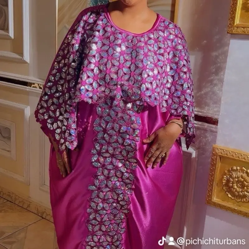 Pink Satin Barnet with Beaded Design and Sequined Detail Women's Casual Party Wear