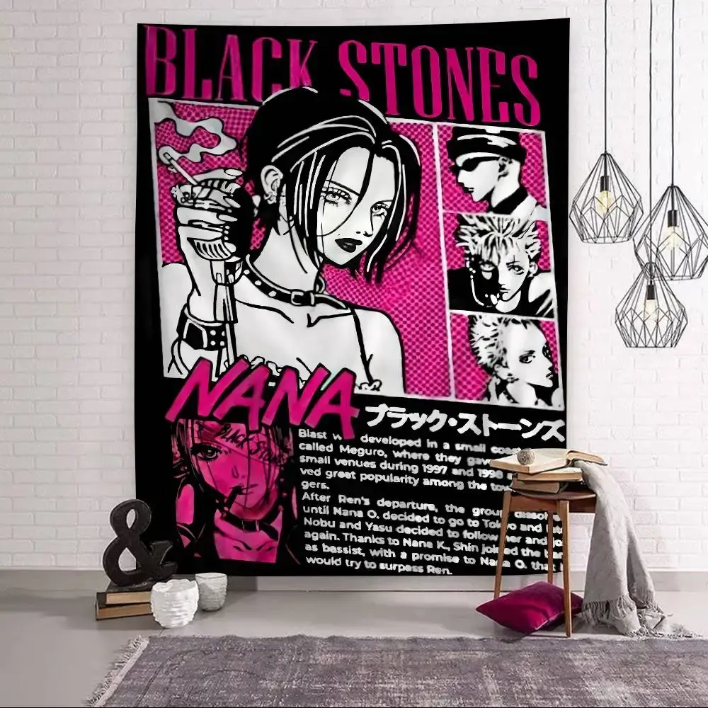 VIKAMA Anime Nana Osaki Line Colorful Tapestry Wall Hanging Bohemian Wall Tapestries Mandala Wall Hanging Tapestry