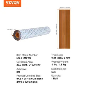 fathersdaygift VEVOR Boat Flooring, EVA Foam Boat Decking 94.5x 35.4, Non-Slip Self-Adhesive Flooring, 23.2 sq. ft Marine Carpet for Boats, Yacht, Pontoon, Kayak Decking