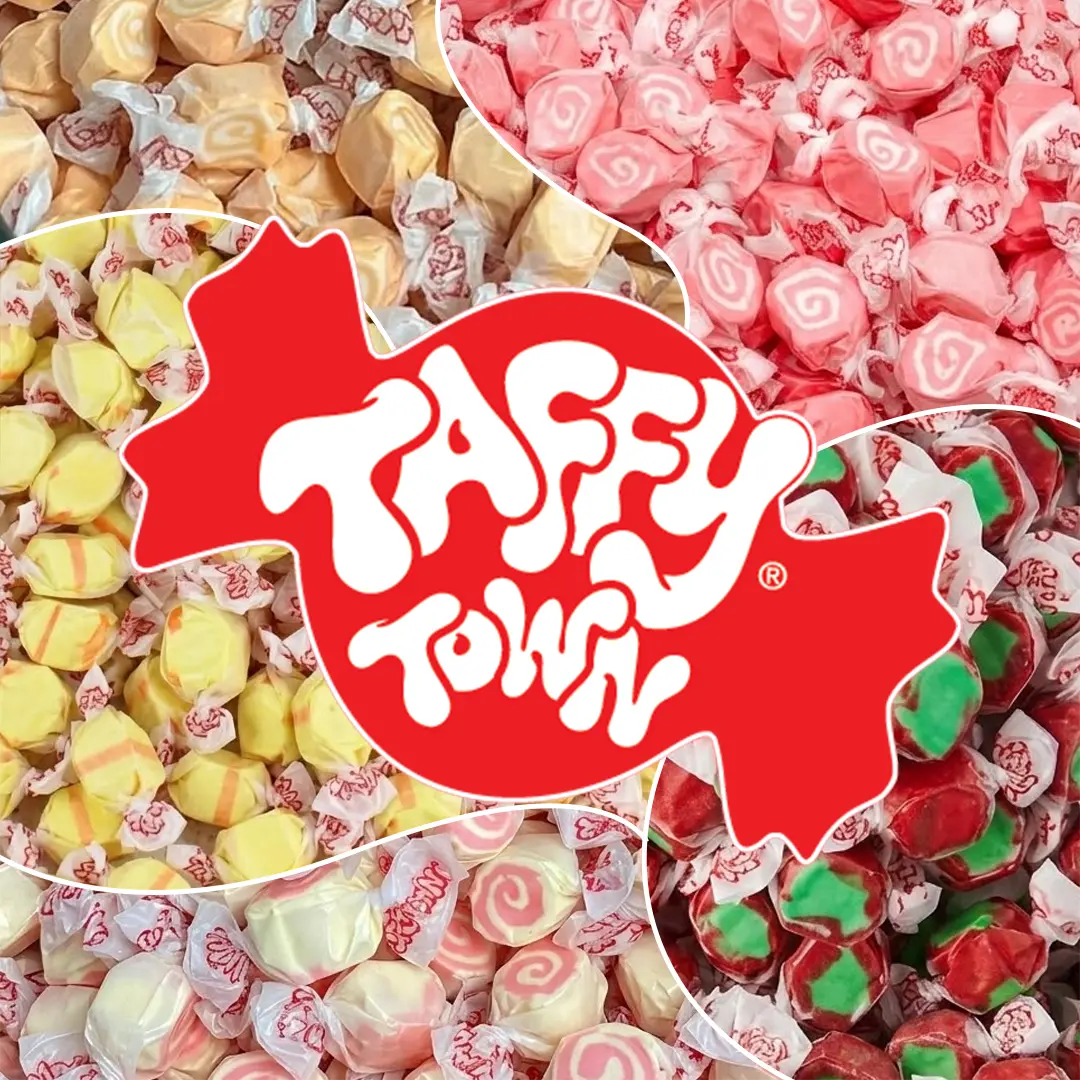 RICH & RICHERS Taffy Town Custom Salt Water Taffy Mix, 1lb Snack - Build Your Own 2-Flavor Assortment (8oz Each), Gourmet Chewy Sweet Candy Bulk Gift Pouch with 9 Flavor Options