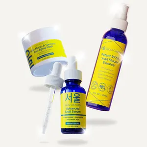 Advanced Turmeric & Snail Mucin Trio - K Beauty Korean Skincare Natural Anti Aging Face Serum, Mist, Cream Bundle With Organic Turmeric Green Tea Saffron Panax Ginseng Centella Asiatica