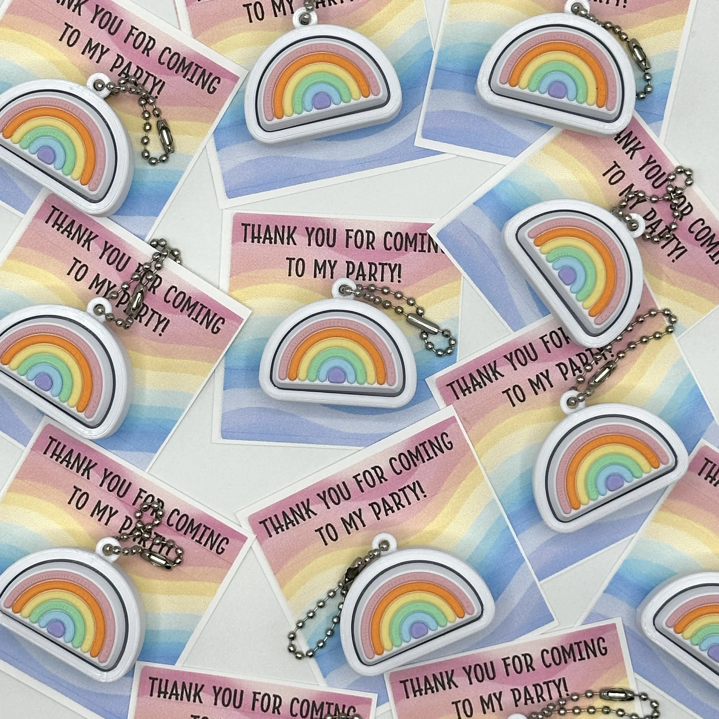 Rainbows Birthday Party Favor Handout Fidget Clicker Packs Multicolor Pastel Rainbow Design Interactive Clickers for Kids Goodie Bags Various Quantities Gifts Colorful