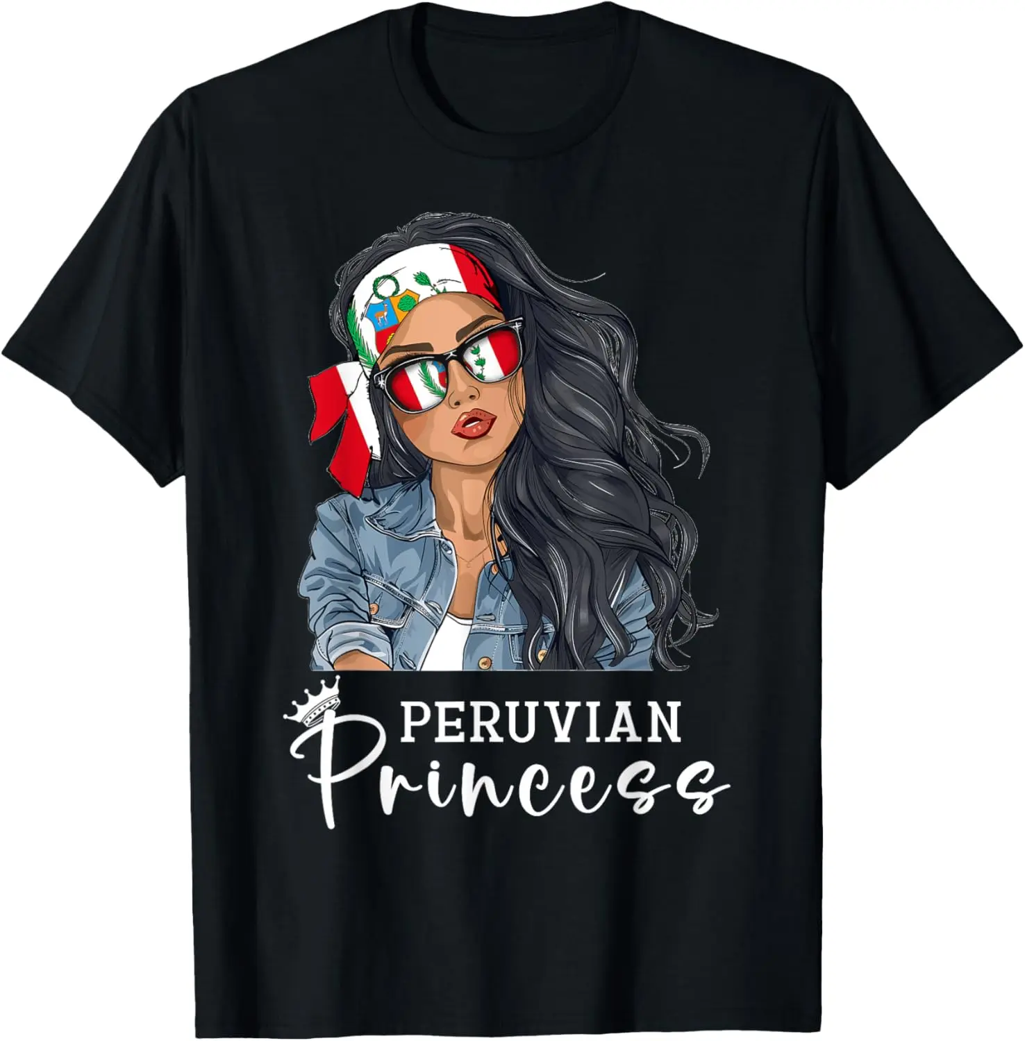 Women's 100% Cotton Short-Sleeve Peruvian Flag Graphic T-Shirt - Casual Streetwear Style Everyday Top for Peru Enthusiasts