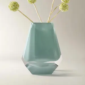 Z Gallerie Adaline Glass Vase - Eggshell Blue/Charcoal