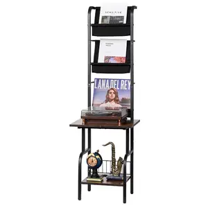 VEVOR Record Player Stand with Charging Station USB Ports, Holds up to 200 Albums, 3-Tier Turntable Stand with Vinyl Record Storage, Record Player Table with Display Shelf for Bedroom, Living Room