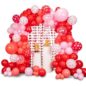 160pcs Valentine'S Balloon Arch Garland Kit Red and Pink Heart Kiss 3.2x6 Feet Love Backdrop for Mother's Day Wedding Engagement Birthday Party Day Decorations
