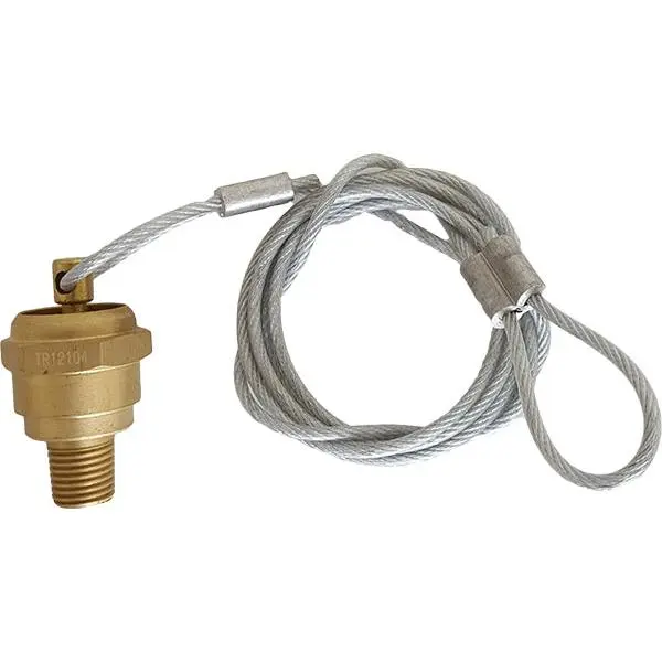 TORQUE Pull-Type Drain Valve with 48" Cable - Haldex 12104 (TR12104) Replacement, High Profile, Threaded Seal, 1 Pc - Supports Peterbilt, Freightliner, Kenworth Trucks for System Maintenance & Complete Drain, Support