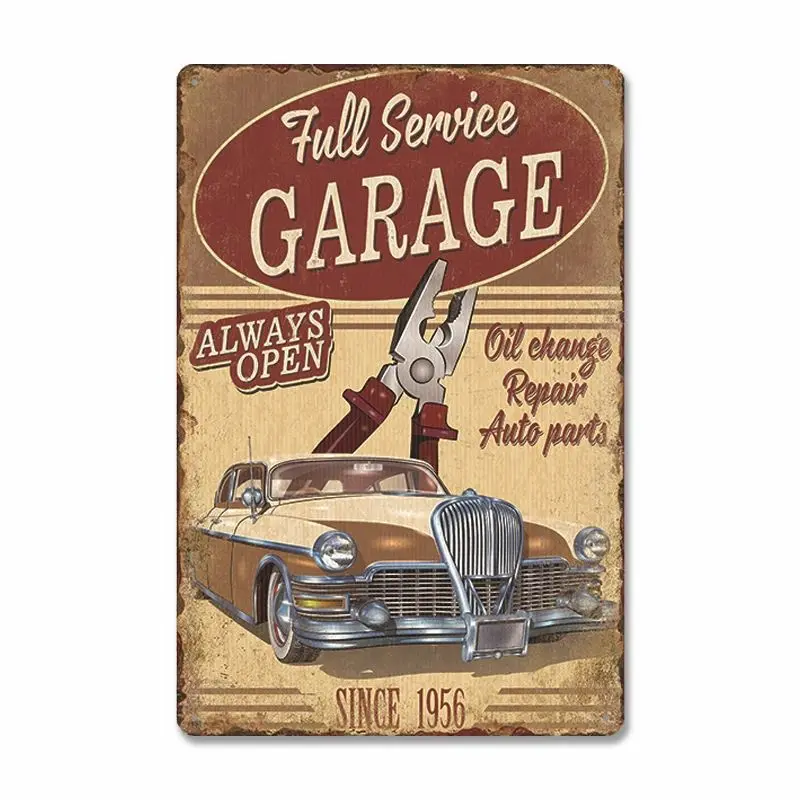 Classic Garage Poster Vintage Metal Sign Car Service Metal Tin Signs Retro Plaque Garage Tool Shop Wall Art Decor 20*30c'm