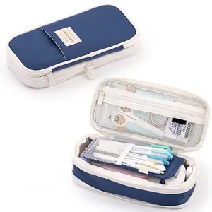 Colorful Large Storage Pencil Case Pen Bag with Zipper Big Capacity Pouch Organizer for Office Travel Holder Box