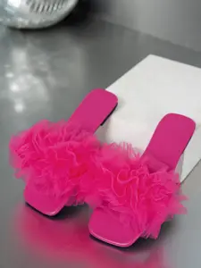 Women's Fashionable Plain Color Square Toe Flat Sandals, Casual Comfortable Slippers for Summer, Lightweight Breathable Shoes for Daily Wear, Girl, Rubber Sandals, Footwear