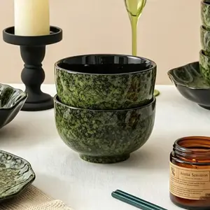 2 Piece Set Ceramic Rice Bowl, Creative Soup Bowl, Microwave Safe, Dishwasher Safe, Ideal for Soups, Noodles, Salad Bowls