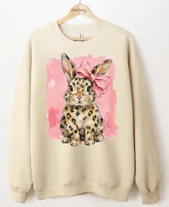 Faux Painted Leopard Bunny Graphic Top