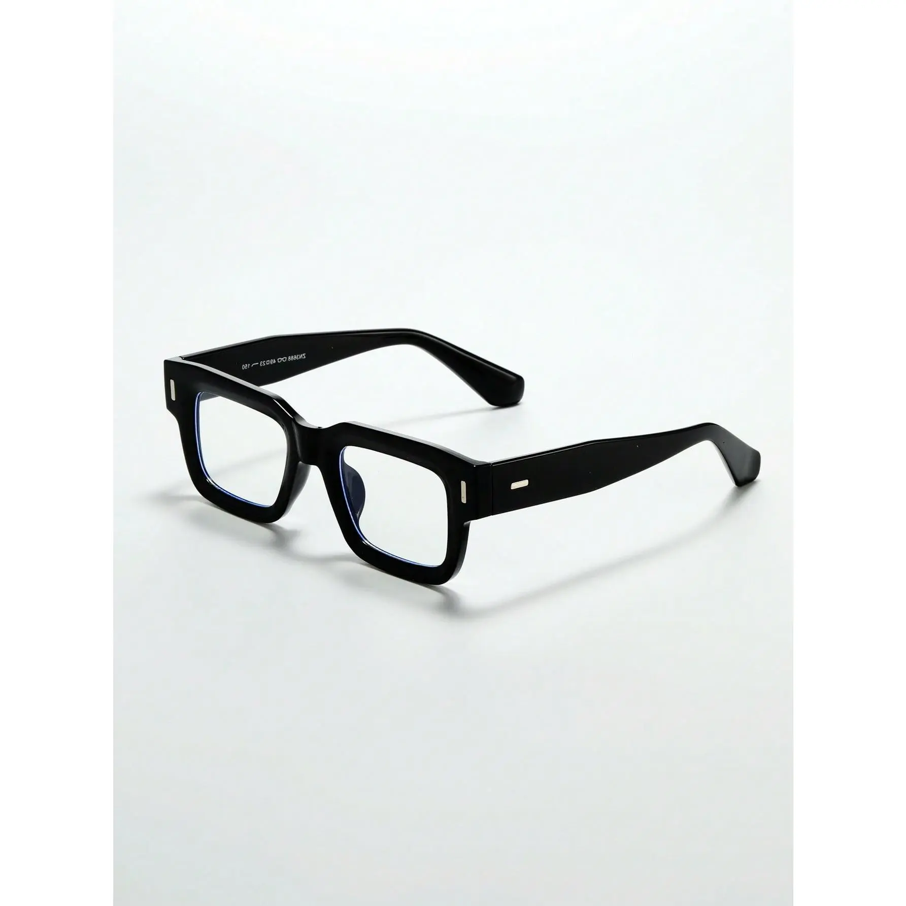 1pc Men's Thick Frame Retro Classic Japanese And Korean Style Selfie Square Optical Glasses With Acetate Frame (With Eyeglass Cord), Suitable For Blocking For Reading And Computer Games Clear Glasses Accessories Oval Tortoise Glasses