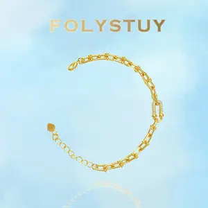 Length: 9.65 inches; Width: 8mm [FOLYSTUY (W153)]Adjustable Paperclip Link Chain Bracelet with Stone Accent & Heart Charm, Elegant Statement Wrist Bangle for Daily Wear & Gifting