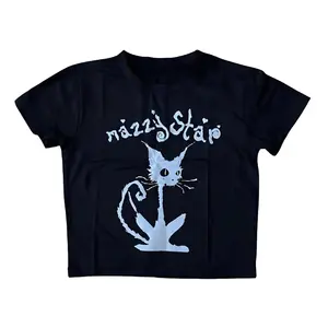 Angel Y2k Mazzy Star Tee - Retro Cat Shirt For 80s 90s 2000s Punk Rock Aesthetic Unisex T-Shirt