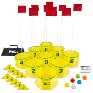 GoSports Yard Links Golf Game with 9 Buckets, Tee Markers and 6 Balls