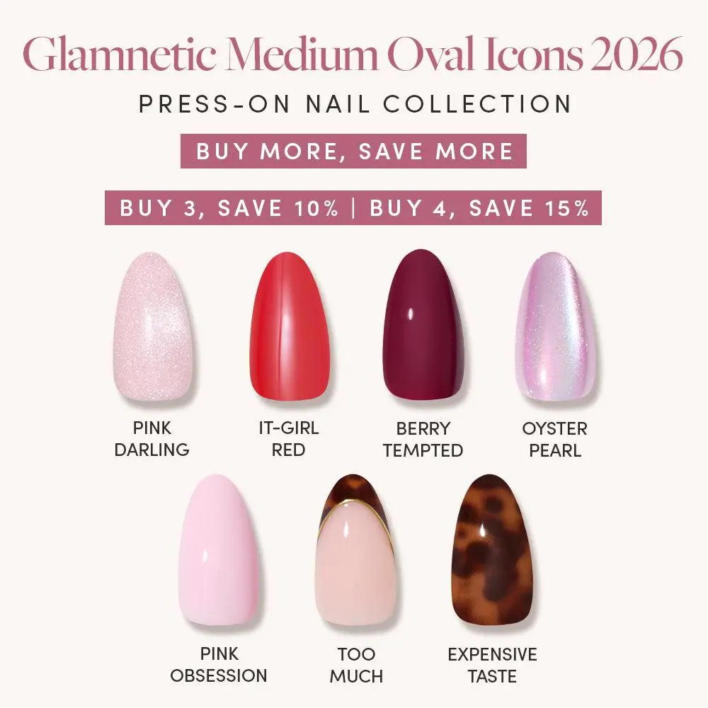 Glamnetic Medium Oval Icons 2026 Press-On Nail Collection