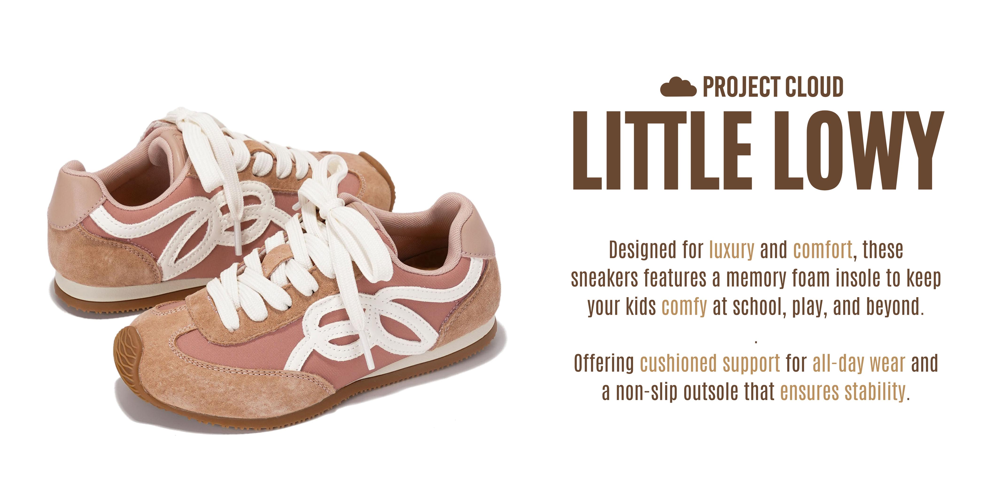 Project Cloud Kids | Sneakers for Girls | Memory Foam | Breathable | Lightweight | Non-Slip - Little Lowy