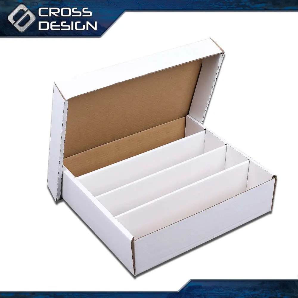 CROSSDESIGN Upgrade Corrugated Cardboard Compartmentalized Organizers - 3/2/1pcs 4-Row 3200-Count Storage Box for Trading, Baseball Cards, Coin Slabs; Car Interior Stowing & Tidying Accessory
