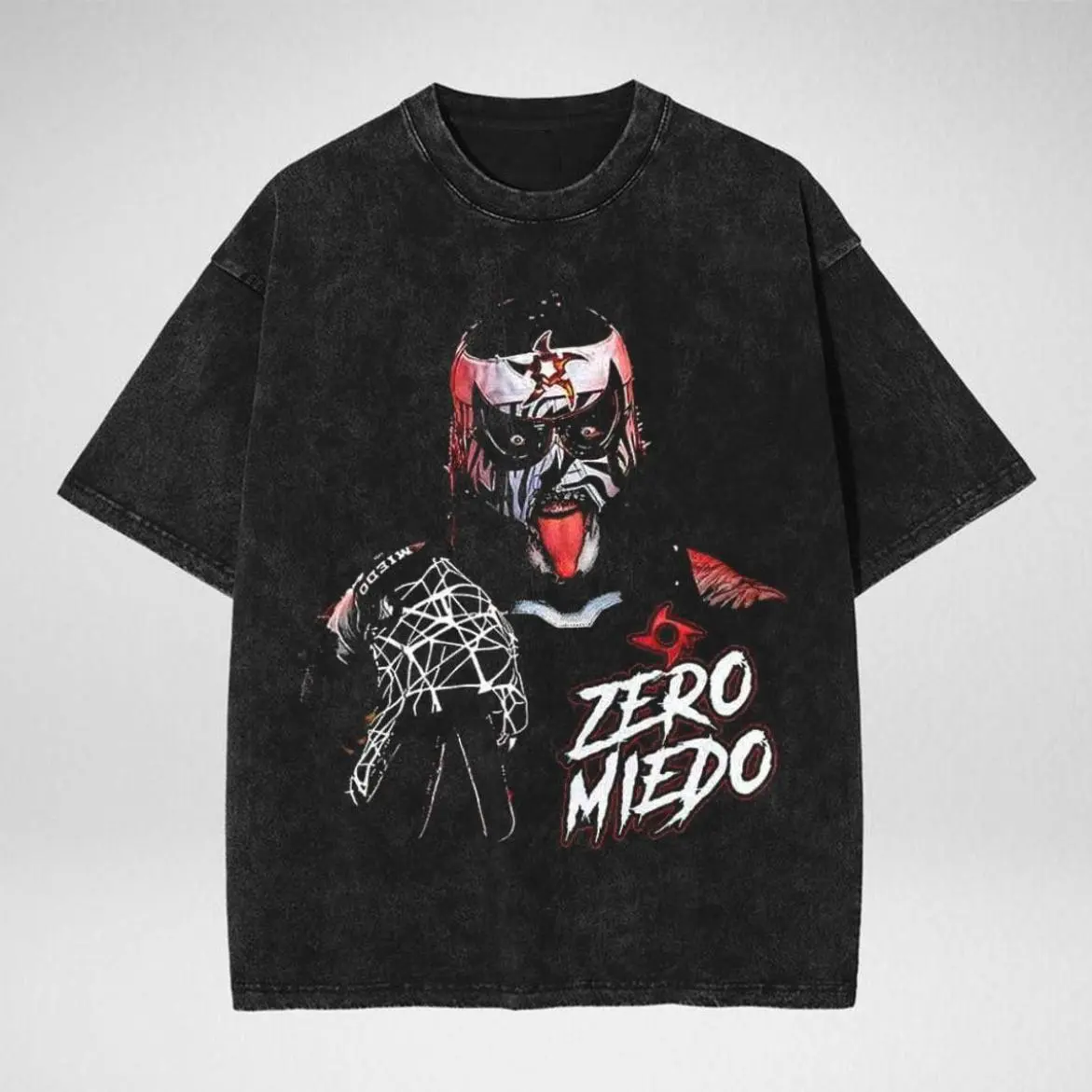 Penta Graphic Wash T-Shirt, Vintage   Cero Miedo   Retro 90s Sweatshirt, WWE Hoodies, Wrestling Shirt, Luchador Enmascarado Gift For Fan