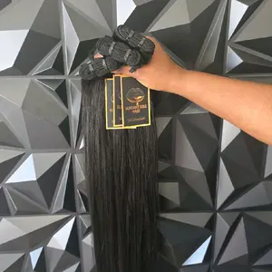 Silky-Straight Human Hair Bundles 100% Human Hair Bundles. Cuticle Aligned Hair, Unprocessed Raw Hair, No Chemical,No Shedding,No Tangle and no smell.