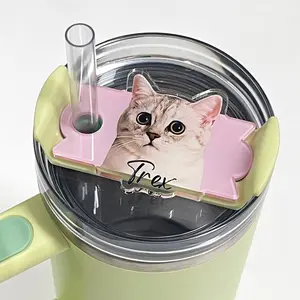 Personalized Pet Photo Stanley Name Plate - Customized Tumbler Accessories Tag - From Pet Photos - Personalized Name Plate