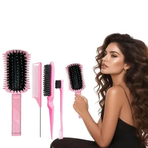 4 Piece Hair Styling Comb Set, Curl Guard Bubble Comb, High Crown Detangling Comb, Braiding Tail Comb, Eyebrow Comb, Universal Hair Tool, Detangling Hairbrush Care