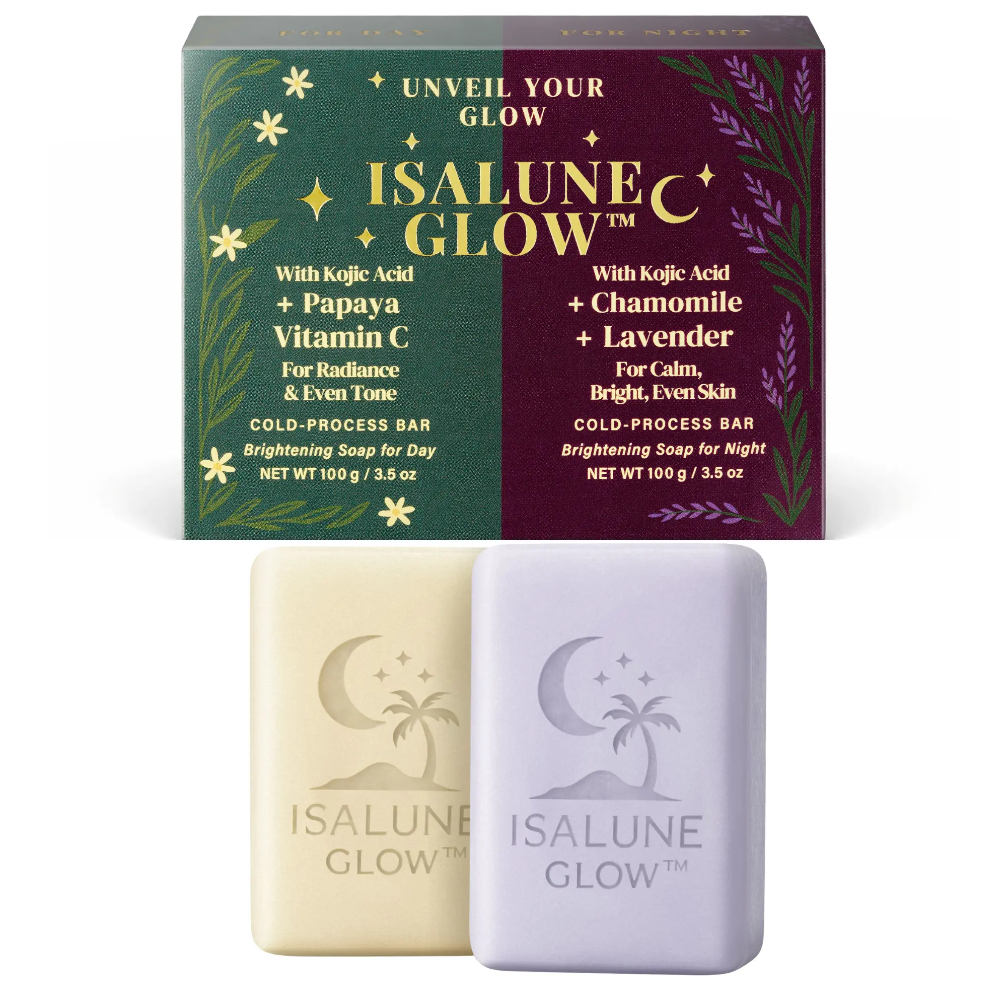 ISALUNE GLOW Facial Cleanser - Gentle Daily Cleansing Skincare Product for All Skin Types