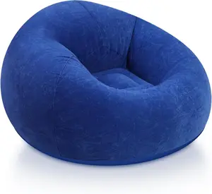 Inflatable Bean Bag Chairs for Adult Blow up Chairs Lazy Sofa Folding Portable Inflatable Chair for Movie Outdoor Room Bedroom Reading Camping(Blue)