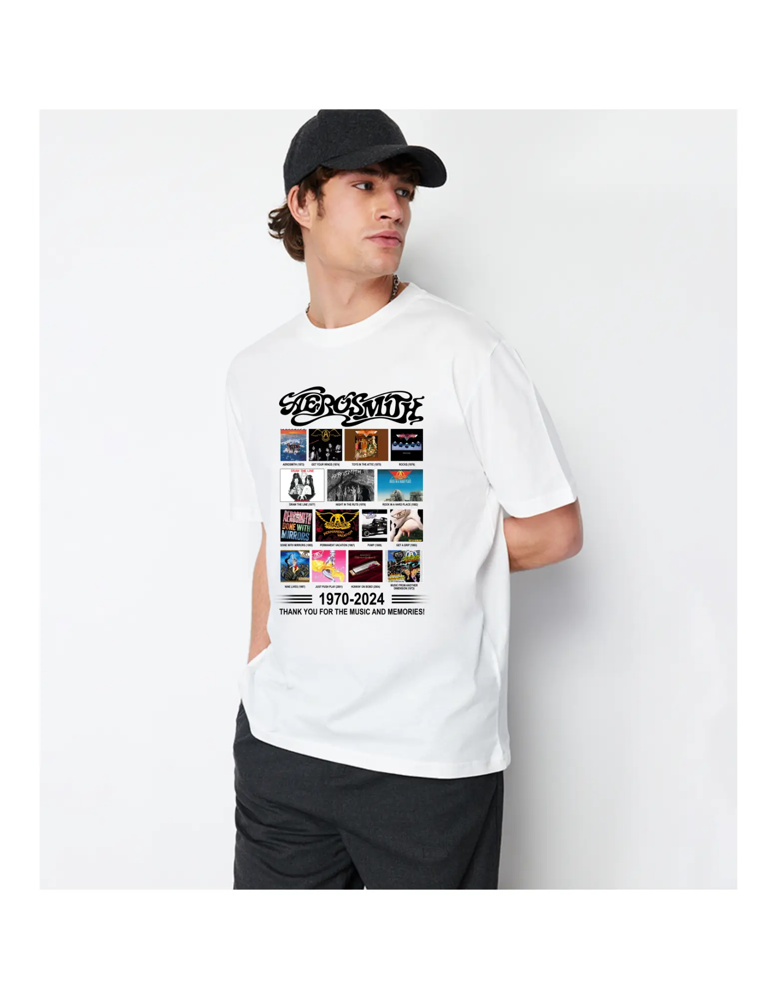 Aerrrro-sssmith Albums 1970-2024 Thank You For The Music And Memories Unisex T-shirt, Hoodie, Tank Top