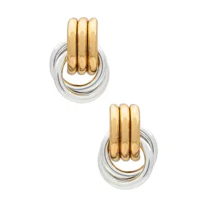 Heaven Mayhem Mini Knot Mixed Earring in Silver & Gold