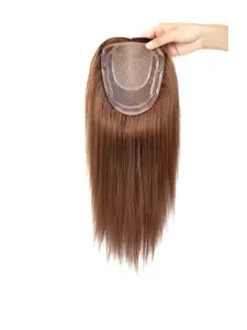 5x6 Mono Net & Hand-knotting, 4 Clips Topper for Thinning Hair, 100% Real Human Hair, Nature Hairline Enhancement Hairpiece, Soft Texture, Real Hair Extensions
