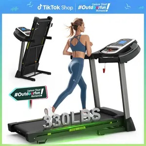 LIVIVOX Foldable Incline Treadmill - 3.5HP Silent Motor, 330LBS Capacity, 0.5-7.5MPH Speed, 12 Programs, Easy Move, Compact Treadmills for Home, Walking Equipment for Small Spaces, Walking Treadmill
