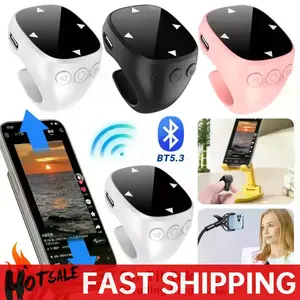 Bluetooth 5.3 Touch Screen Wireless Remote Control Fingertip Selfie Ring for iOS Android Scrolling Camera Page Turner