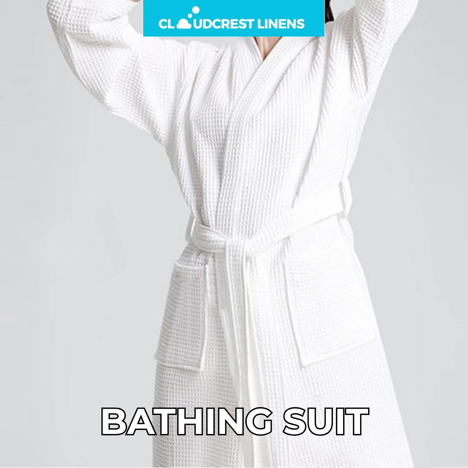 Luxury Waffle Weave Bathrobe 100 Percent Cotton Breathable Spa Quality