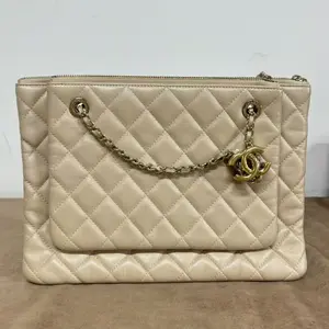 Pre-owned CHANEL CC Drawstring Double Zip Crossbody Pouch Quilted Lambskin|18696720