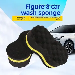 Car Wash Sponge High-Density Wave Honeycomb Water-Absorbing Large 8-Shape Sponge Block for Car Cleaning Waxing Polishing Tool
