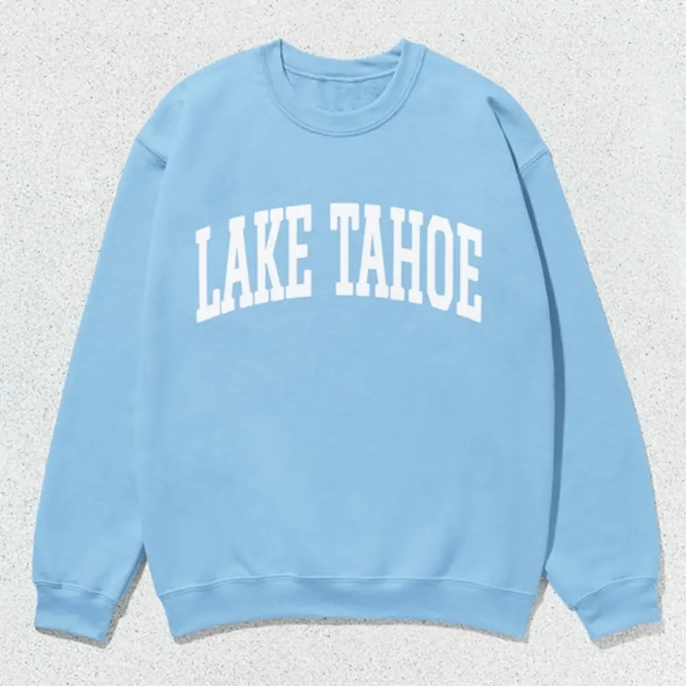 Lake Tahoe Sweatshirt, California Collegiate Crewneck, Retro Tahoe Lake Vacation Pullover, Unisex Travel Gift, Preppy West Coast Sweater