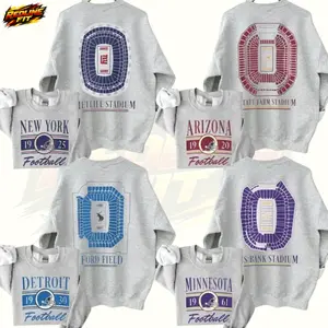 Vintage All Team Football 2 Sided Ash Grey Sweatshirt, Retro All Teams Stadium Football Shirt, Custom Team Sweatshirt Gift Fan Sport Menswear Classic Cotton