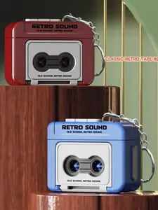 Mini Vintage Tape Recorder Keychain, Recordable Retro Music Box Keyring, Fun Holiday Gift for Friends, 1 Piece Per Pack
