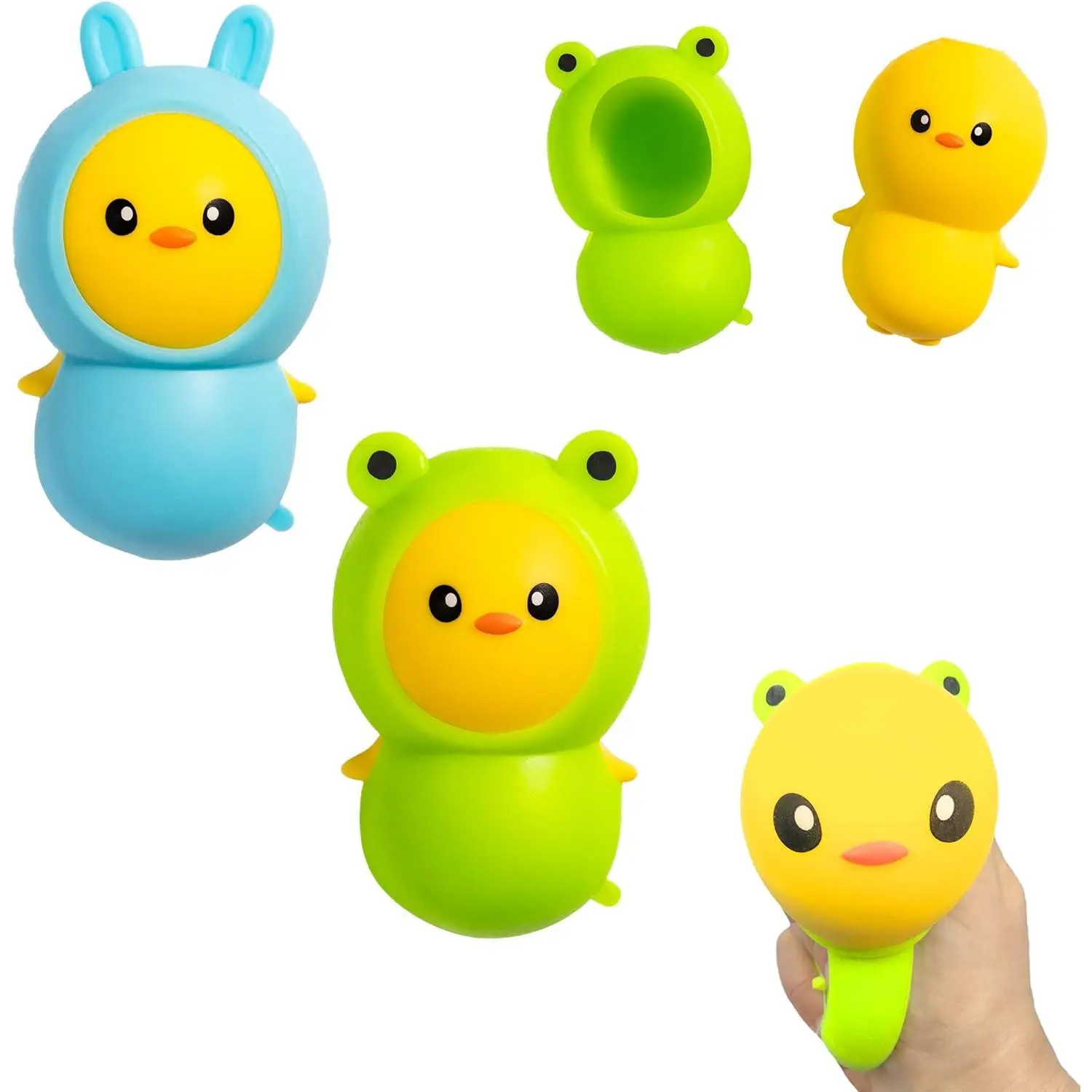 Squishy Dress Up Puffer Toys for Kids, 2-Pack Soft Squeeze Sensory Squishies with Cute Costume Designs, Stress Relief Fidget Toys for Party Favors, Classroom Prizes, Goodie Bags & Non-Candy Gifts