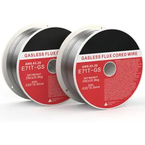 2-Pack 0.035" Gasless Flux Core MIG Wire, 2lb Each, E71T-GS,  for Welding Galvanized, Stainless & Mild Steel Projects